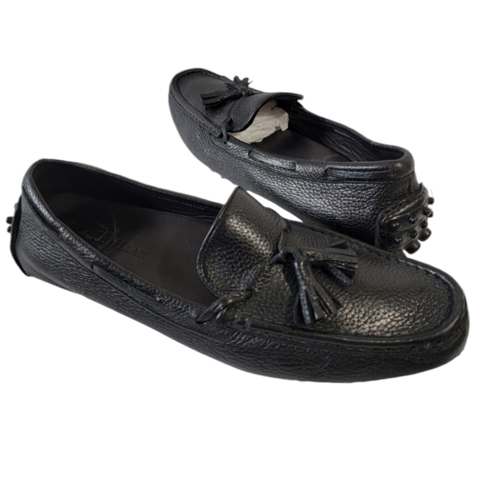 COLE HAAN x Nike Air Made in Italy Black Leather Driver Loafer Men's Size 9.5M